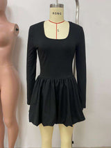 Long-Sleeve Bubble Hem Mini Dress image 1