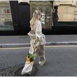 Chic Scarf Collar V-neck Knitted Sweater Suits image 6