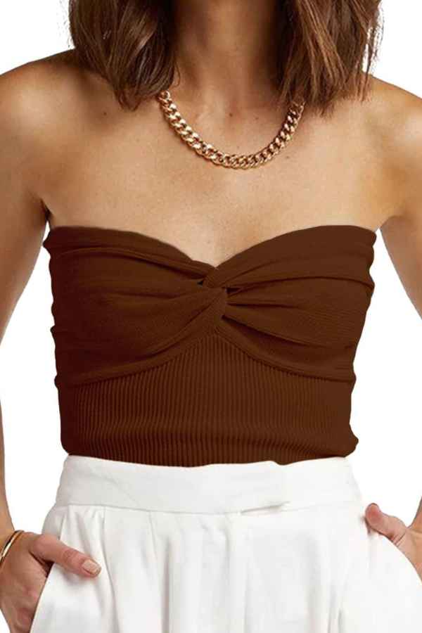 Sexy Solid Color Off Shoulder Knitted Fashion Crop Top image 5