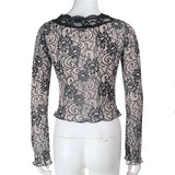 Sheer Lace Button-Up Top image 5