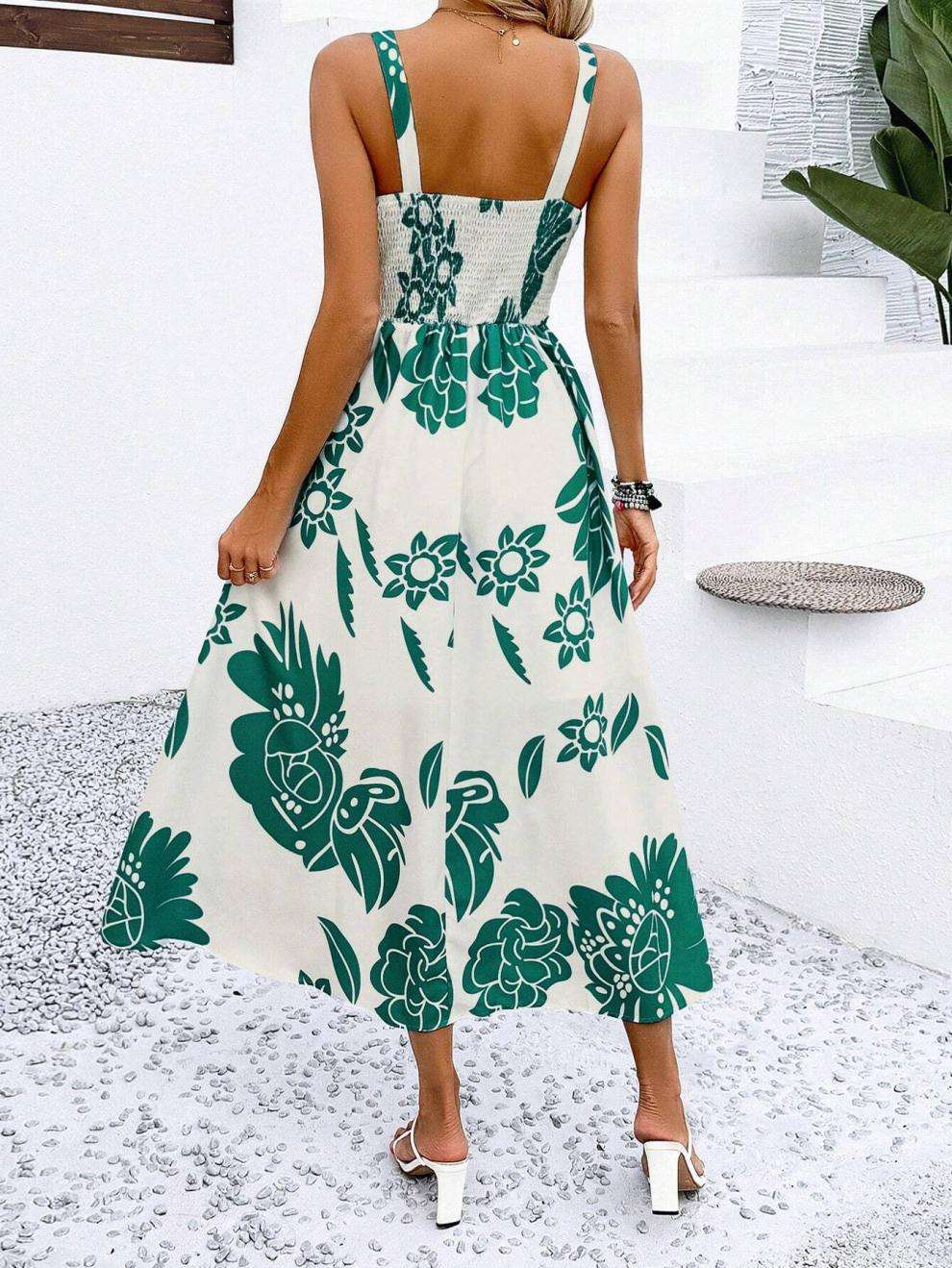 Floral Maxi Dress with Spaghetti Straps image 4