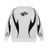 Long Sleeve Sweater, Casual Loose Round Neck Pullover - L, White 2 image