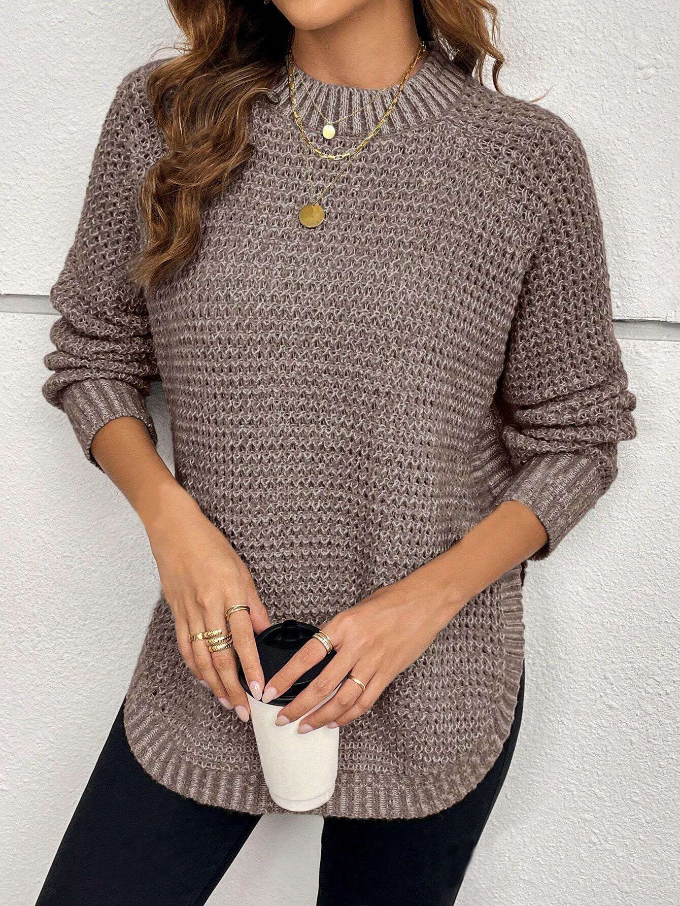 Turtleneck Oversized Pullover Casual Sweater - S, Beige image
