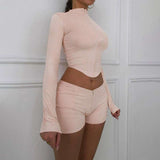 Velour Envy Top and Shorts Set - M, Pink image