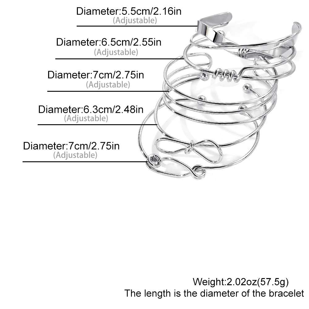 Elegant Silver Wire Cuff Bracelets image 4