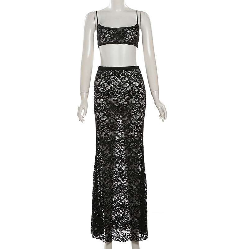 Lace Two-Piece Crop Top and Maxi Skirt Set image 6