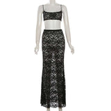 Lace Two-Piece Crop Top and Maxi Skirt Set image 6