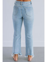High-Waisted Frayed Hem Jeans image 3