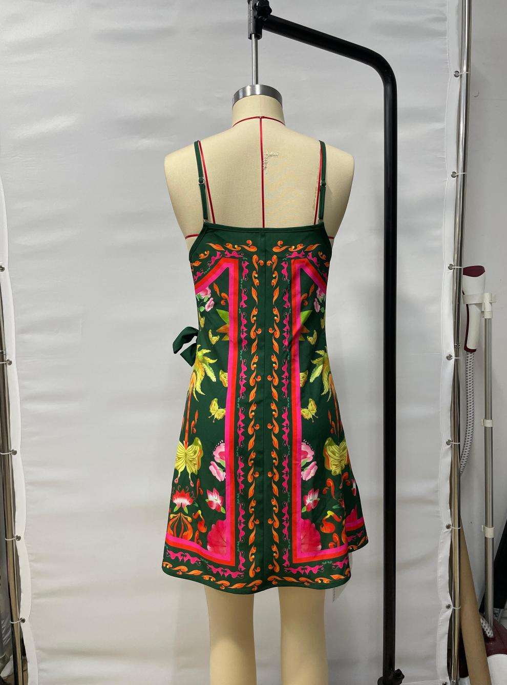 Vibrant Tropical Print Wrap Dress image 4