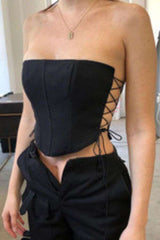 Black Strapless Corset Top image 0