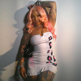 Strapless Dress with Heart Neckline - L, White image