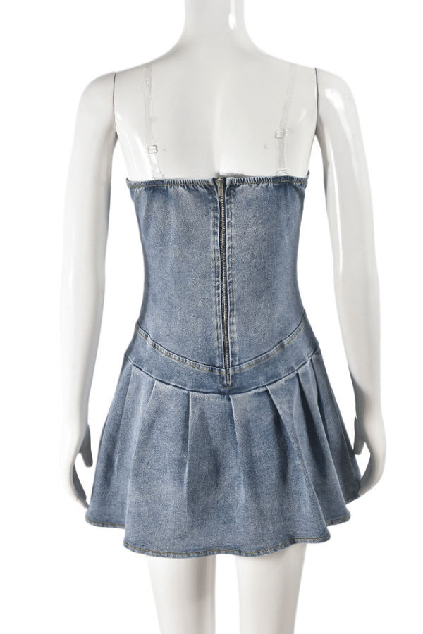 Denim Diva Flared Mini Dress image 7