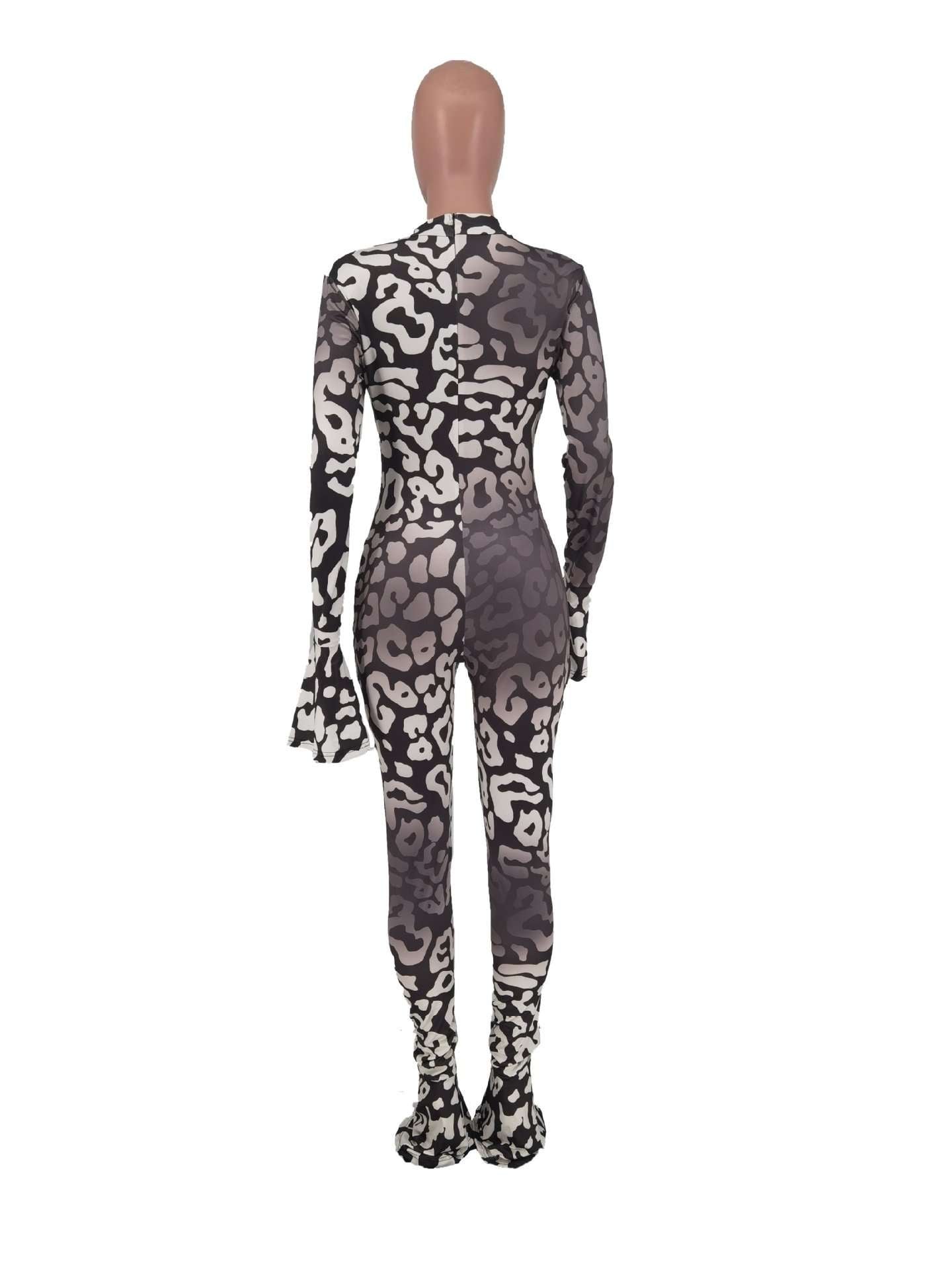 Fashion Printed Long-Sleeved Jumpsuit image 3