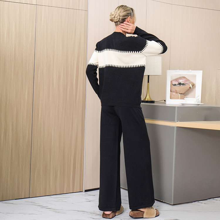 Half Turtleneck Sweater Pullover Top Long Pants  Set image 8