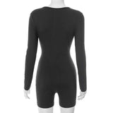 Long Sleeve Bodycon Jumpsuit with Button Detailing image 5