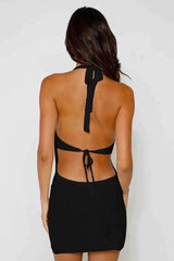 Sexy CrochetKnit Halter Neck Backless Resort Mini Dress image 1
