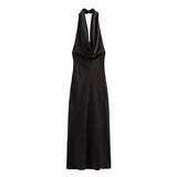 Cowl Neck Slip Dress - S, Black image