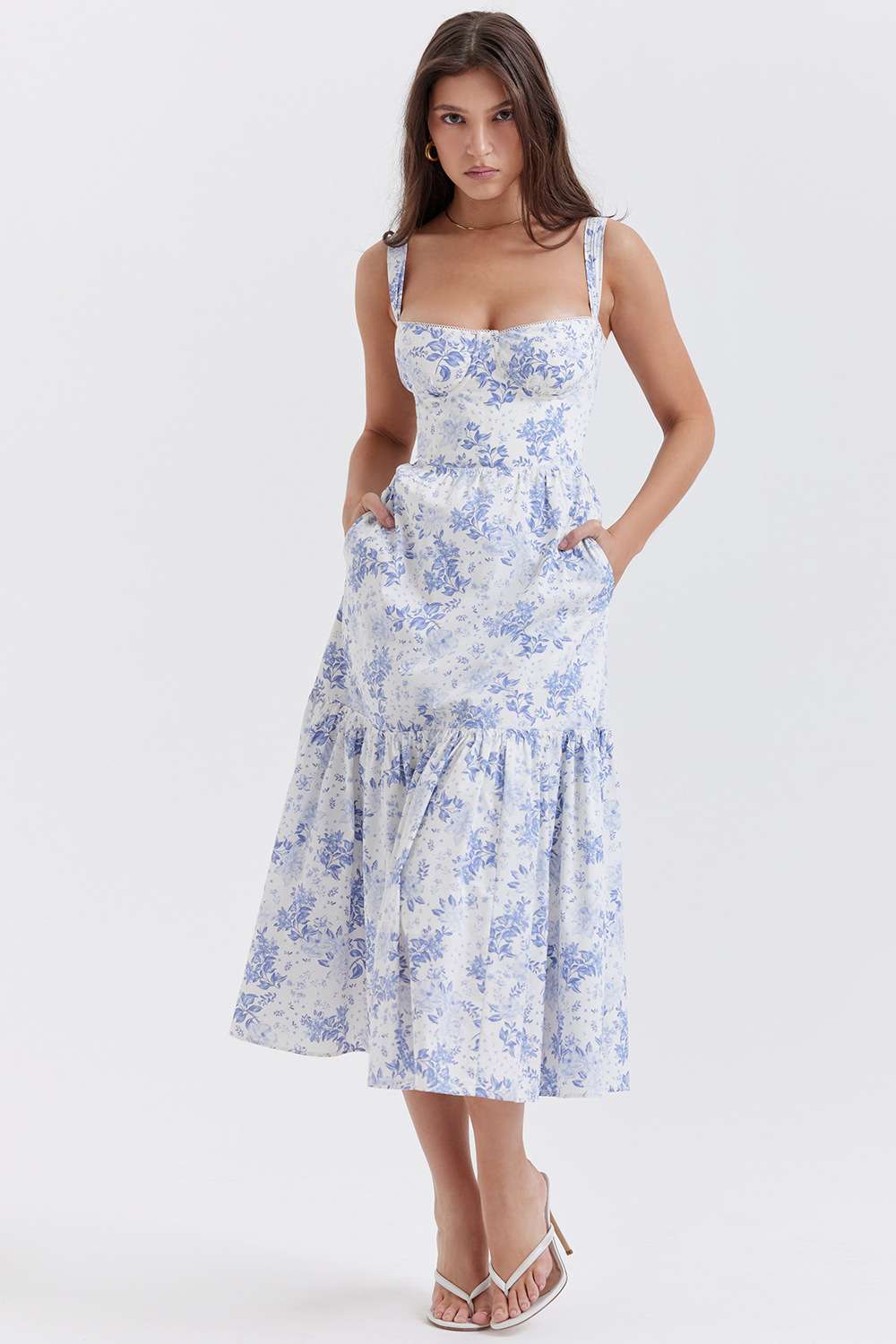 Sleeveless Maxi Dress with Ruffle Hem image 1