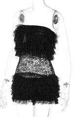 Midnight Elegance Lace Strapless Romper image 4