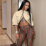 Short Sleeve Cropped Jacket Button Down Clubwear image 1