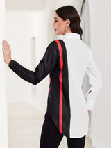 Striped Shirt Casual Colar, Long Sleeve, Button Front Shirt image 2