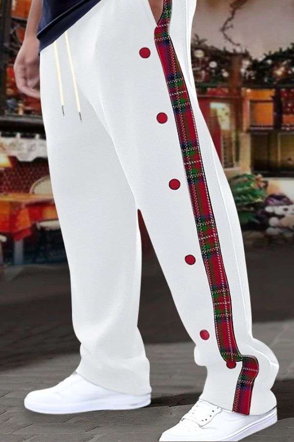 Mens Sweatpants Joggers Trouser - L, White image