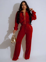 Bold Tracksuit with Gold Accents - L, Red image