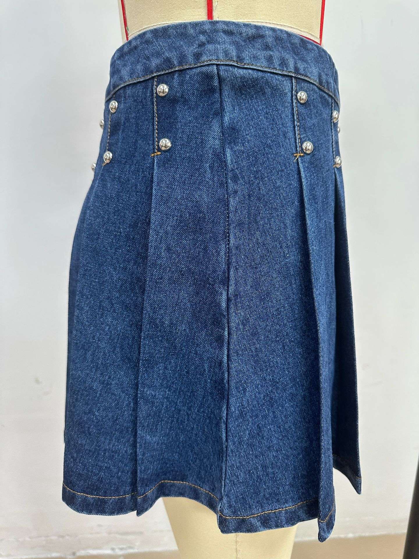 Studded Flared Mini Skirt image 5