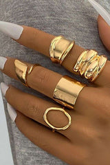 Set Of 5 Adjustable Finger Rings image 0
