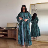 Stylish Blue Leaf Patterned Set - S, Blue image