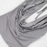 Halter Top with Button Detailing image 3