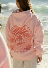 Oversize Backprint Pullover Hoodie - S, Rosewater Pink image
