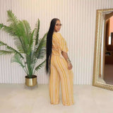 Stripsd Crop Tops Wide Leg Pants image 2