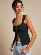 Tie-Front Peplum Crop Top image 2