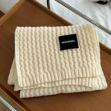 Solid Knitted Warn Winter Scarf image 3