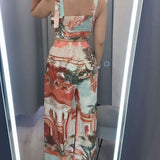 Abstract Print Crop Top & Wide-Leg Pants image 5