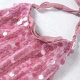 Pink Sequin Halter Mini Dress image 4
