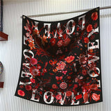 Scarf with Floral and Dragonfly Print image 4