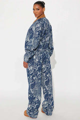 Bomber Jacket & Wide-Leg Pants Set image 2