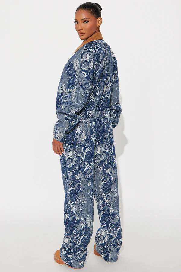 Bomber Jacket & Wide-Leg Pants Set image 2