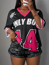 Oversized Varsity Jersey Top image 5