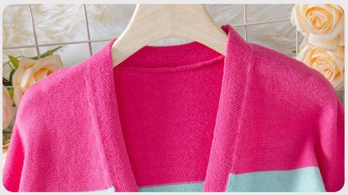 Colorful Striped Long Cardigan with Pockets image 4