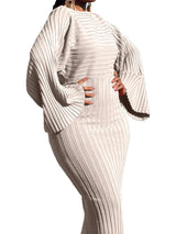 Long Sleeve Solid Pit Hip Dress image 5
