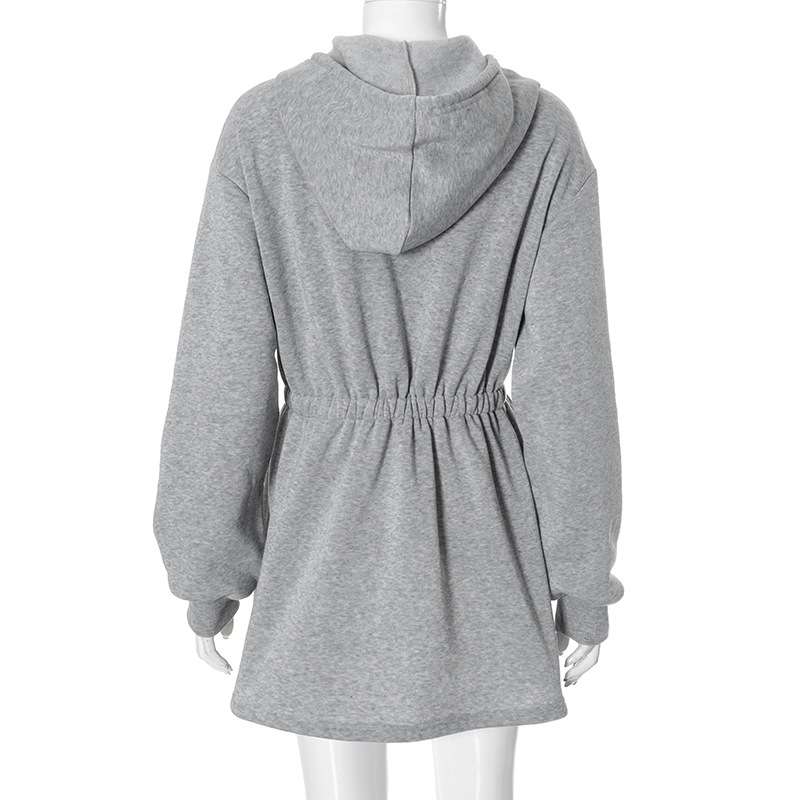 Casual Zipper Hooded Mini Dress image 5