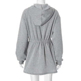 Casual Zipper Hooded Mini Dress image 5