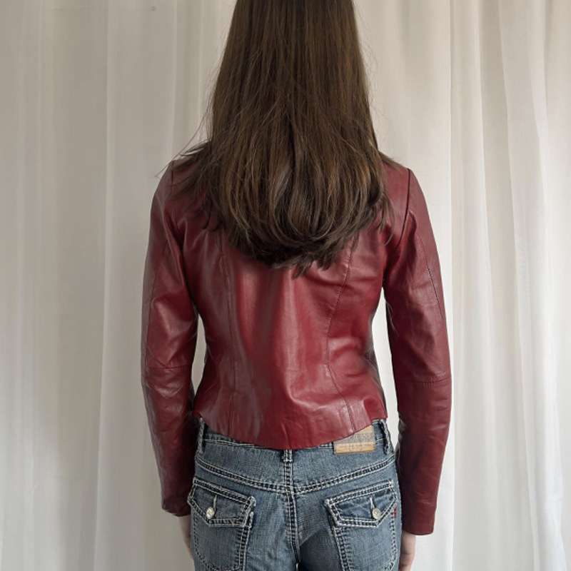 Fitted Biker Jacket with Zipper Pockets image 1