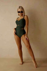 Mesh Patched Open Back One Piece Bikini Swimsuit image 7