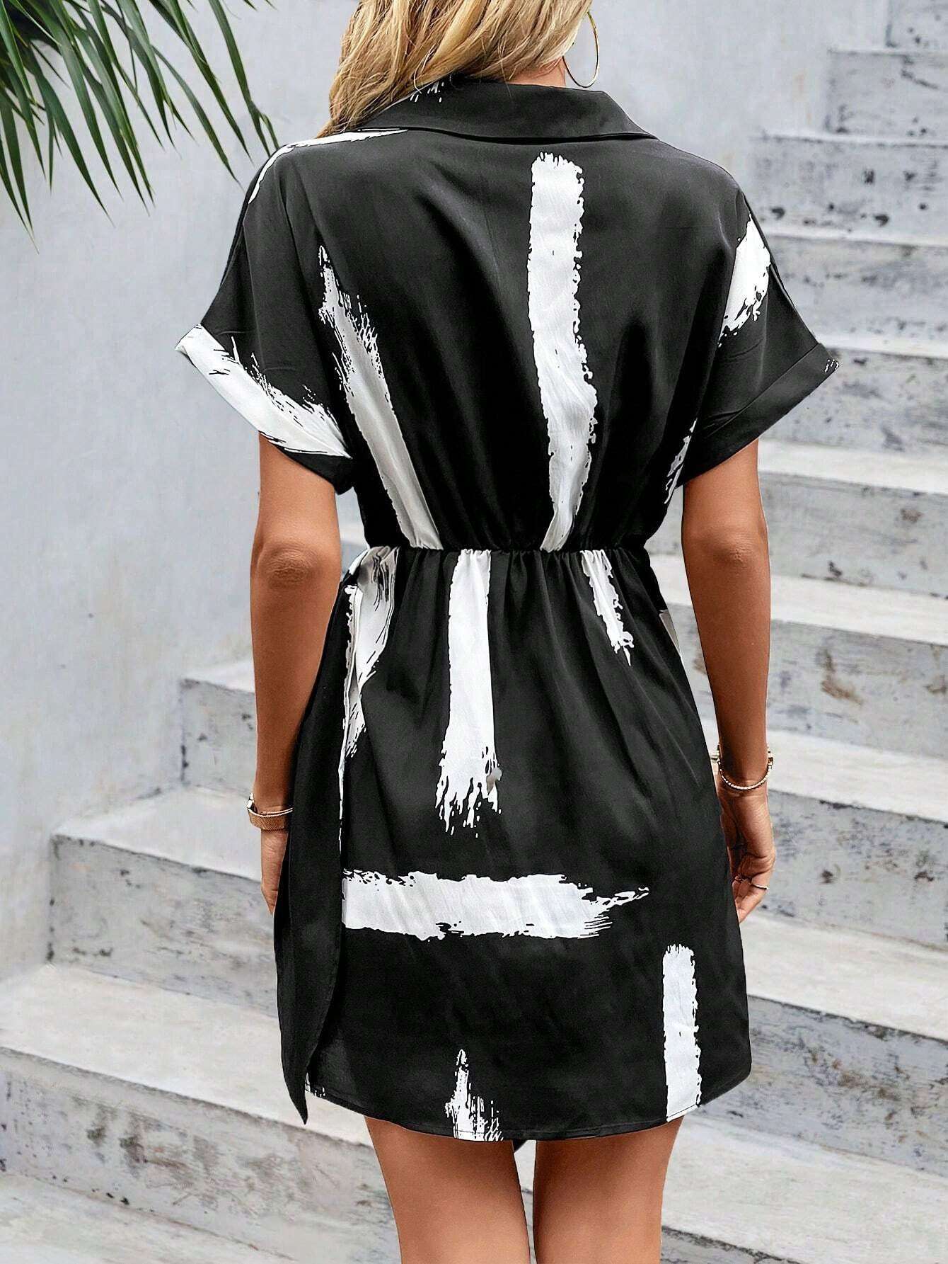 Stylish Abstract Wrap Dress image 3