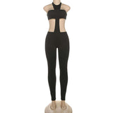 Black Cutout Halter Jumpsuit image 2
