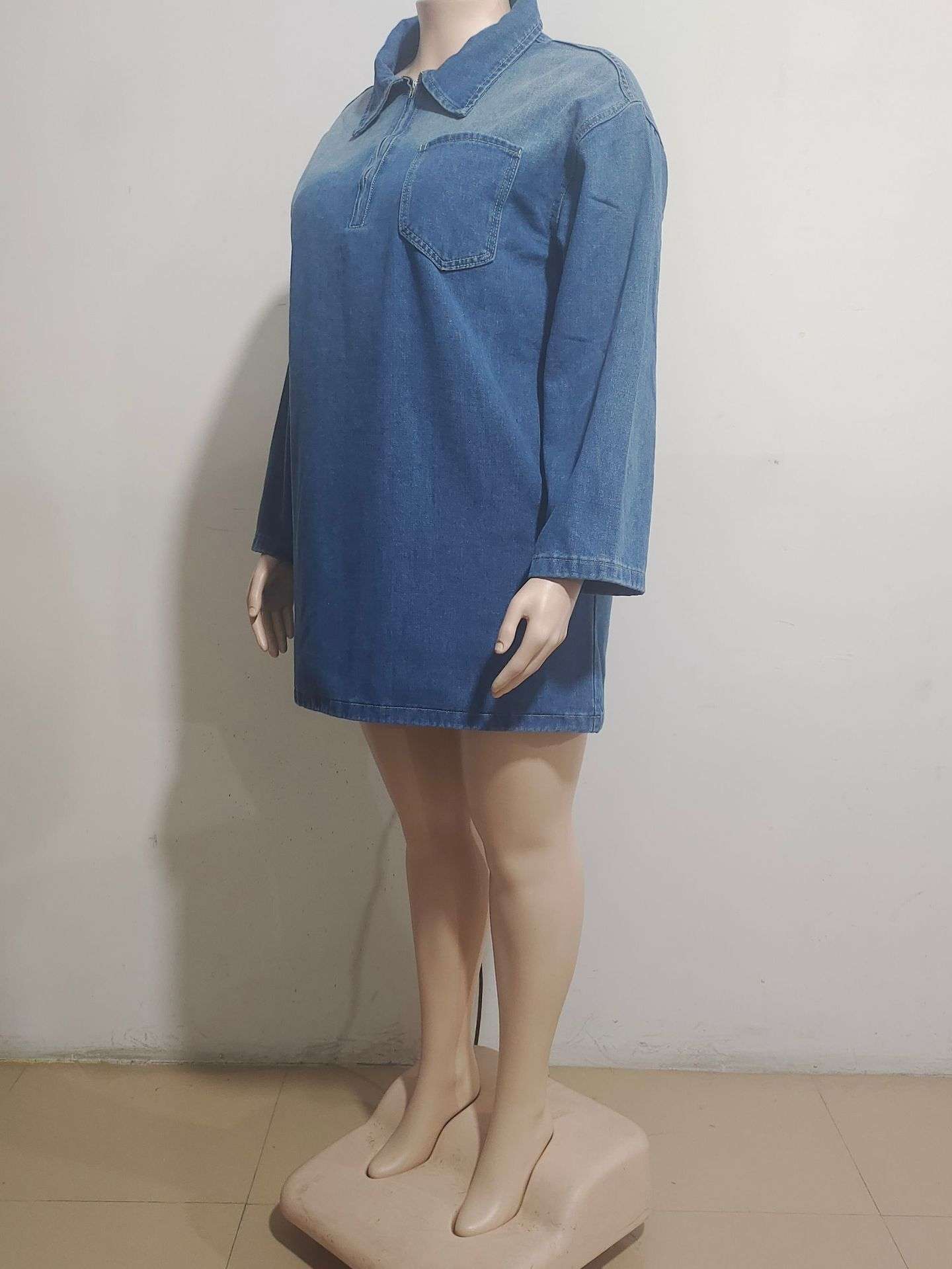 Casual Long Sleeve Denim Dress image 5